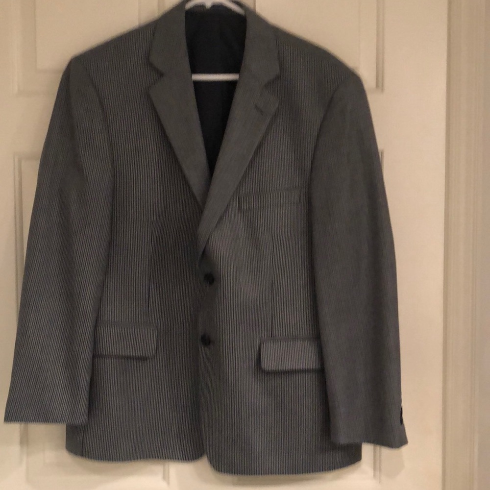 Navy/Gray Dress Jacket, 30" Long, 24 " Sleeve